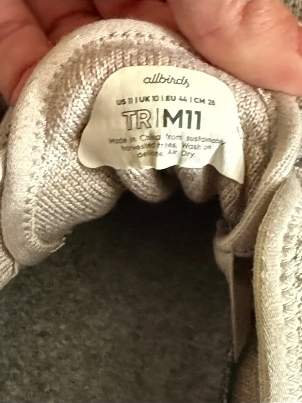 Light Beige/Gray Knit Men's Lace-Up Tree Runners